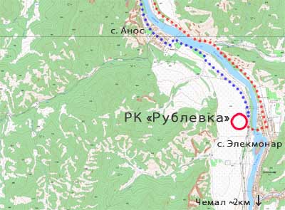 Схема маршрута на Рублевку. (© карта - loadmap.net, маршрут - welcometoaltai.ru)