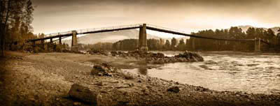 Старый подвесной Айский мост. (© Косенков Олег || altai-photo.ru)